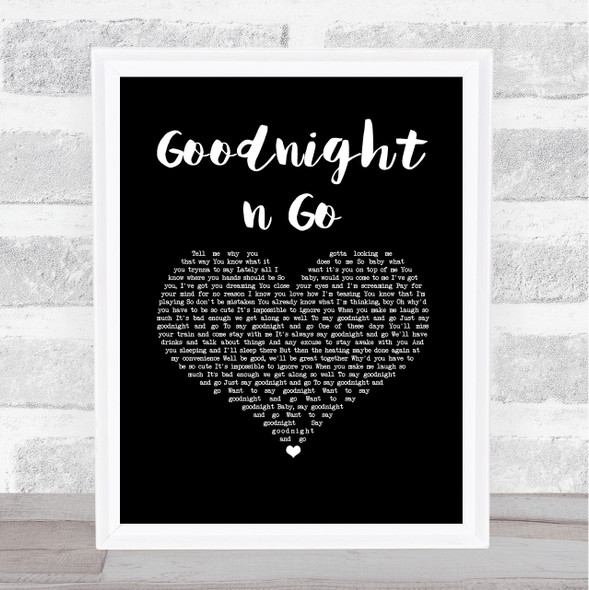 Ariana Grande Goodnight n Go Black Heart Song Lyric Music Art Print