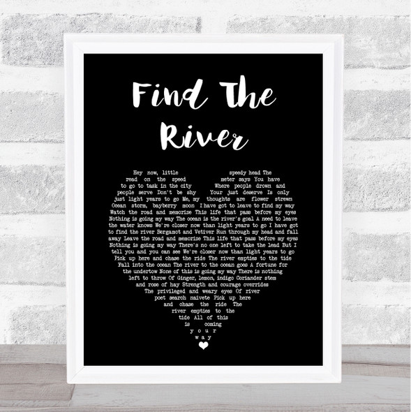 R.E.M. Find The River Black Heart Song Lyric Music Art Print