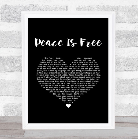 Black Stone Cherry Peace Is Free Black Heart Song Lyric Music Art Print