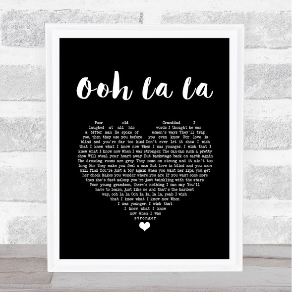 Rod Stewart Ooh La La Black Heart Song Lyric Music Art Print