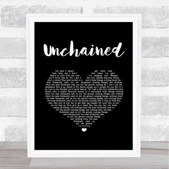 Van Halen Unchained Black Heart Song Lyric Music Art Print