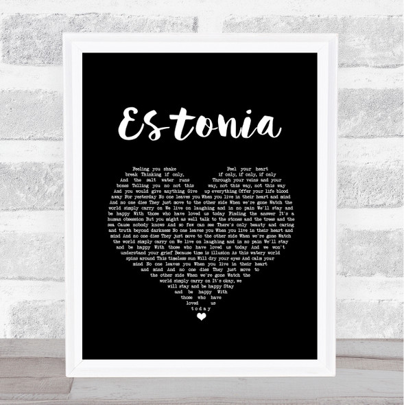 Marillion Estonia Black Heart Song Lyric Music Art Print