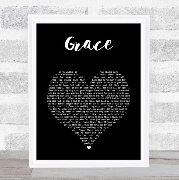 The Wolfe Tones Grace Black Heart Song Lyric Music Art Print