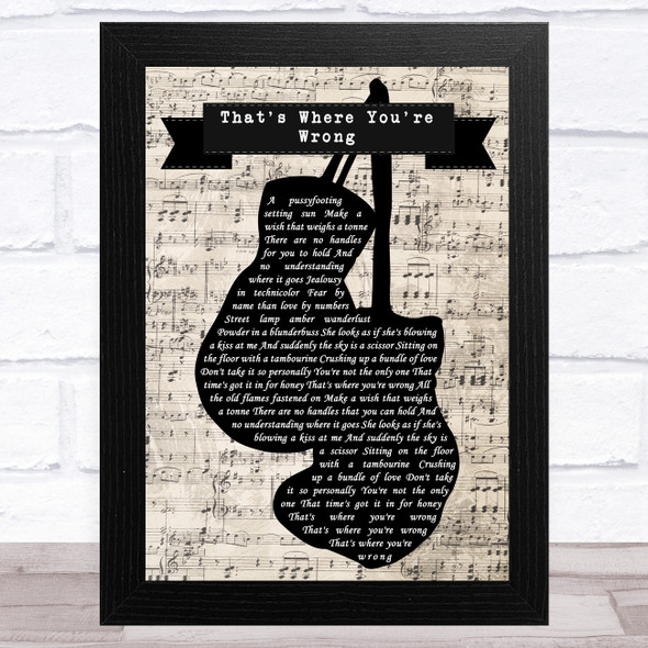 Arctic Monkeys That's Where You're Wrong Music Script Boxing Gloves Song Lyric Music Art Print