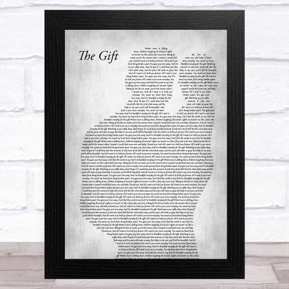 Collin Raye The Gift Father & Baby Grey Song Lyric Music Art Print