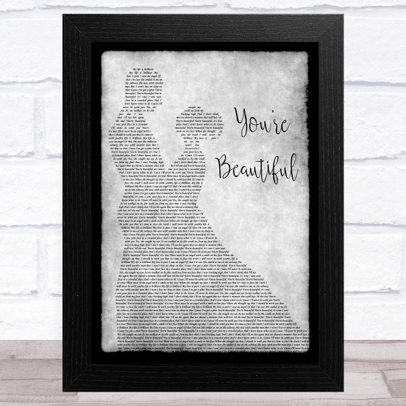 James Blunt You're Beautiful Grey Man Lady Dancing Song Lyric Music Art Print