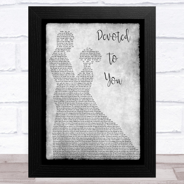 The Everly Brothers Devoted To You Grey Man Lady Dancing Song Lyric Music Art Print