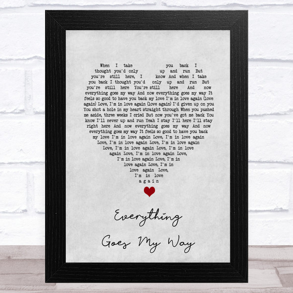 Metronomy Everything Goes My Way Grey Heart Song Lyric Music Art Print