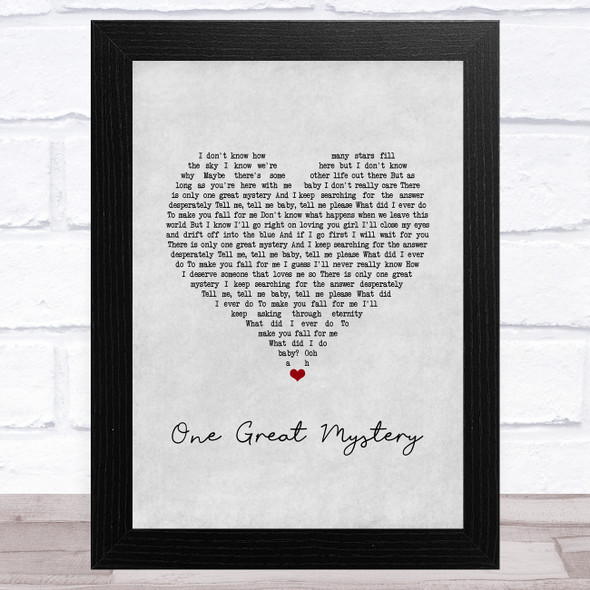 Lady Antebellum One Great Mystery Grey Heart Song Lyric Music Art Print
