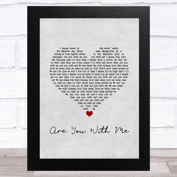 Easton Corbin Are You With Me Grey Heart Song Lyric Music Art Print