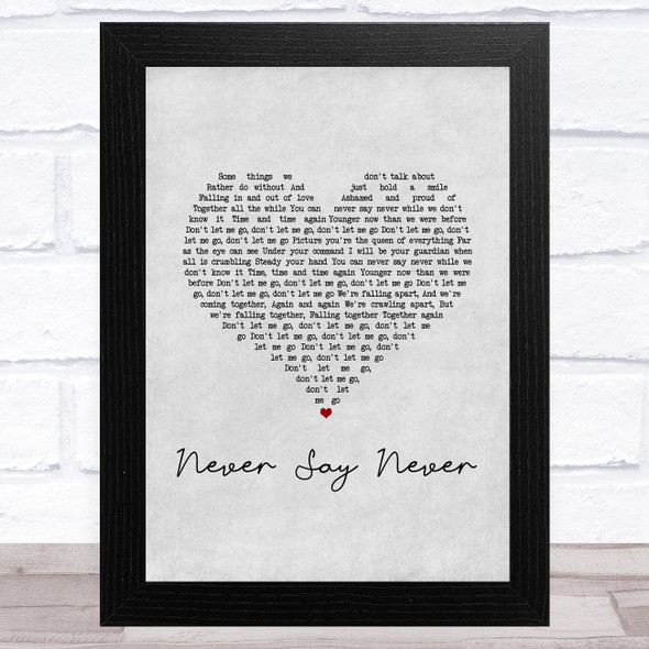 The Fray Never Say Never Grey Heart Song Lyric Music Art Print