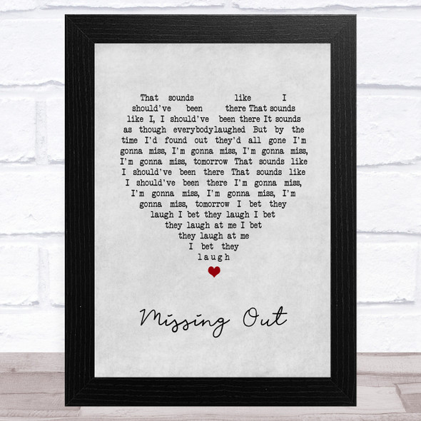 Shed Seven Missing Out Grey Heart Song Lyric Music Art Print