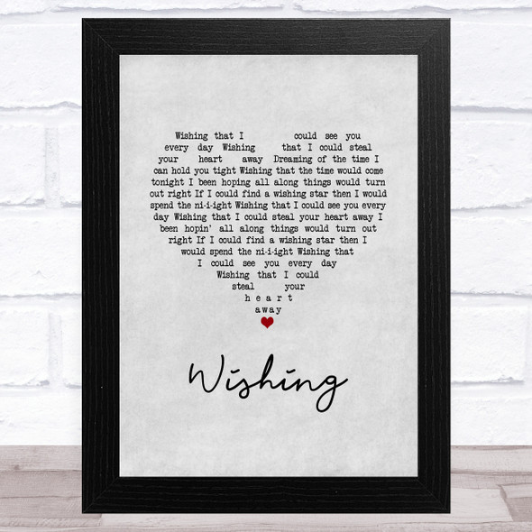 Buddy Holly Wishing Grey Heart Song Lyric Music Art Print