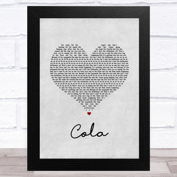 CamelPhat & Elderbrook Cola Grey Heart Song Lyric Music Art Print