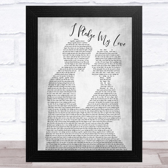 Peaches I Pledge My Love Man Lady Bride Groom Wedding Grey Song Lyric Music Art Print