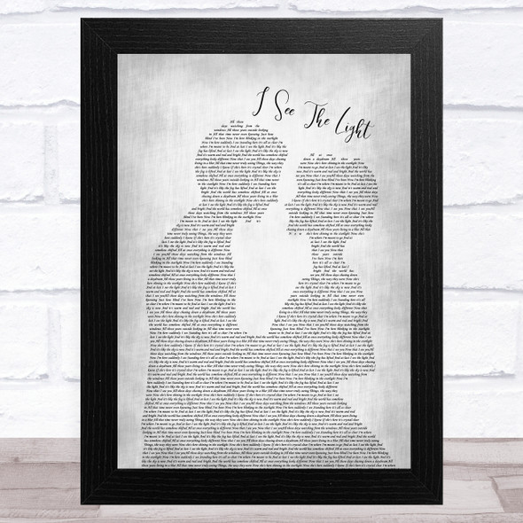 Mandy Moore I See The Light Man Lady Bride Groom Wedding Grey Song Lyric Music Art Print