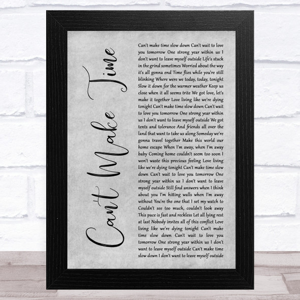 Greensky Bluegrass Can't Make Time Grey Rustic Script Song Lyric Music Art Print