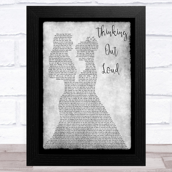 Ed Sheeran Thinking Out Loud Lesbian Couple Two Ladies Dancing Grey Song Lyric Music Art Print