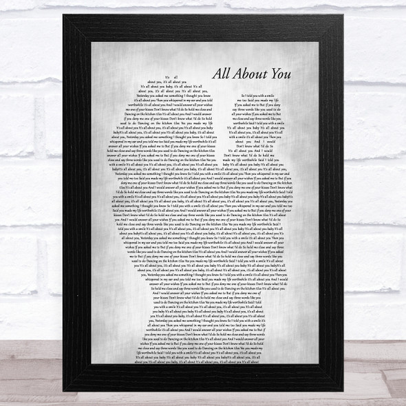 McFly All About You Mother & Baby Grey Song Lyric Music Art Print