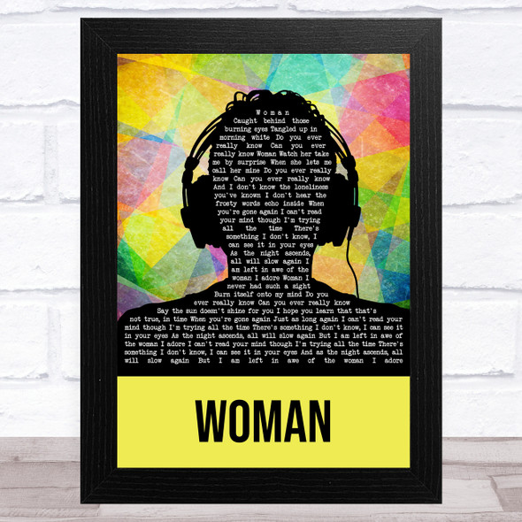 Mumford & Sons Woman Multicolour Man Headphones Song Lyric Music Art Print