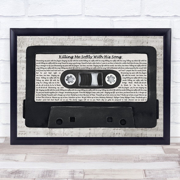 Fugees Killing Me Softly With His Song Music Script Cassette Tape Song Lyric Music Art Print
