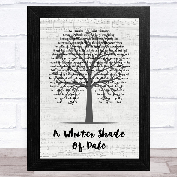 Procol Harum A Whiter Shade Of Pale Music Script Tree Song Lyric Music Art Print