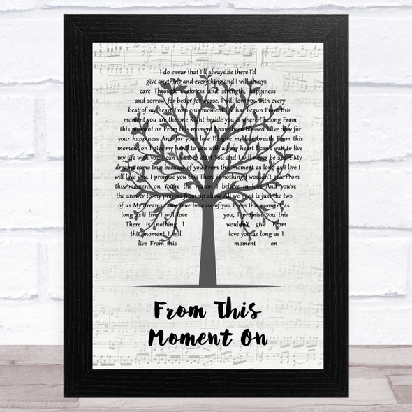 Shania Twain From This Moment On Music Script Tree Song Lyric Music Art Print