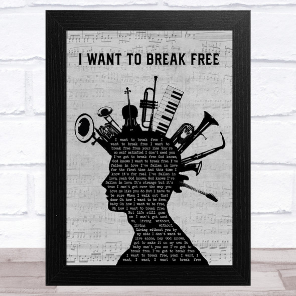 Queen I Want To Break Free Musical Instrument Mohawk Song Lyric Music Art Print