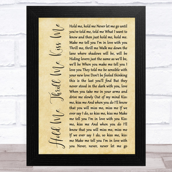 Gloria Estefan Hold Me, Thrill Me, Kiss Me Rustic Script Song Lyric Music Art Print