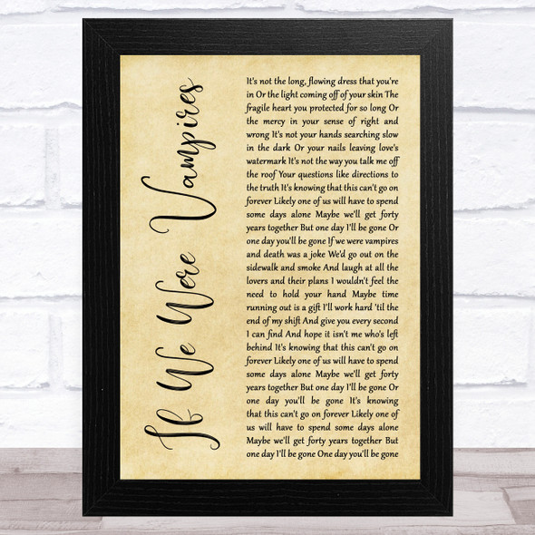 Jason Isbell and the 400 Unit If We Were Vampires Rustic Script Song Lyric Music Art Print