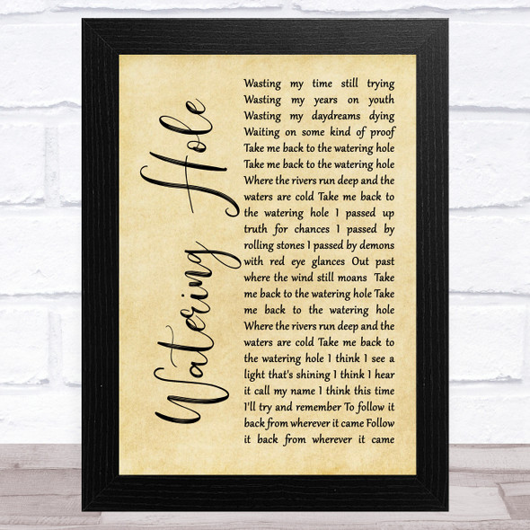 Jason Eady Watering Hole Rustic Script Song Lyric Music Art Print