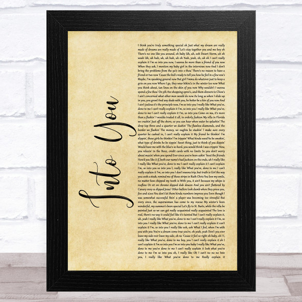 Fabolous Into You Rustic Script Song Lyric Music Art Print