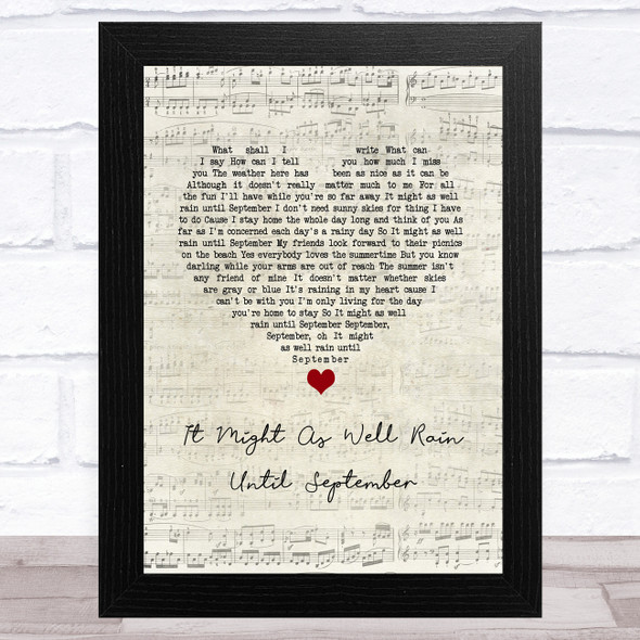 Carole King It Might As Well Rain Until September Script Heart Song Lyric Music Art Print