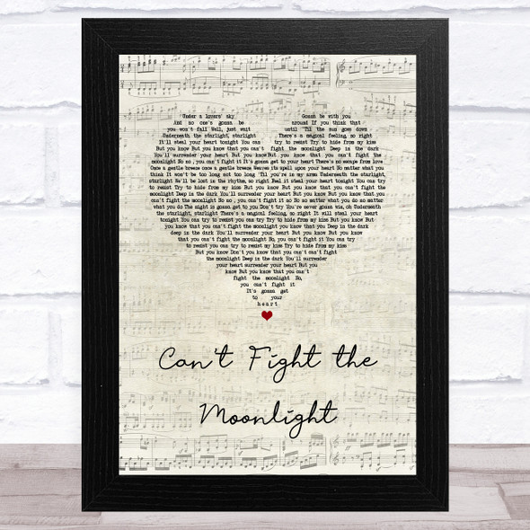LeAnn Rimes Can't Fight the Moonlight Script Heart Song Lyric Music Art Print