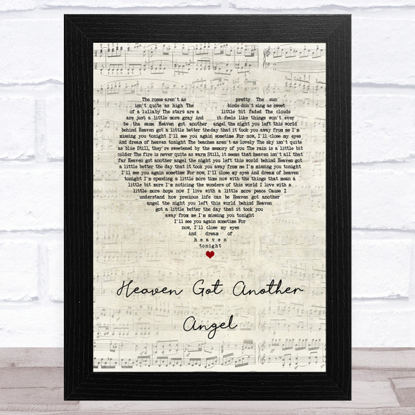 Gordon Garner Heaven Got Another Angel Script Heart Song Lyric Music Art Print