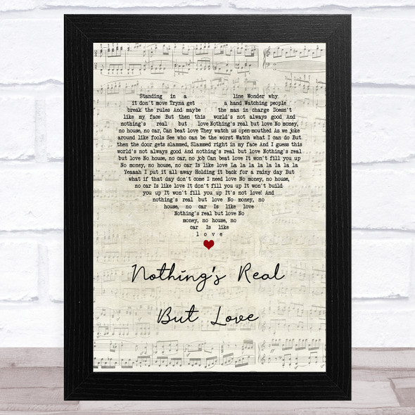 Rebecca Ferguson Nothings Real but Love Script Heart Song Lyric Music Art Print