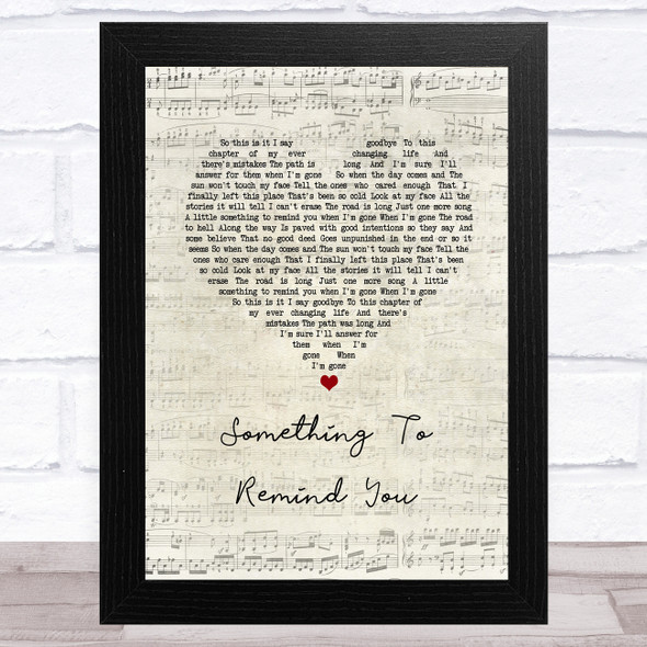 Staind Something To Remind You Script Heart Song Lyric Music Art Print