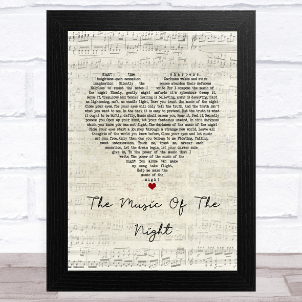 Michael Crawford The Music of the Night Script Heart Song Lyric Music Art Print