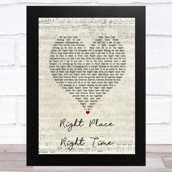 Olly Murs Right Place Right Time Script Heart Song Lyric Music Art Print