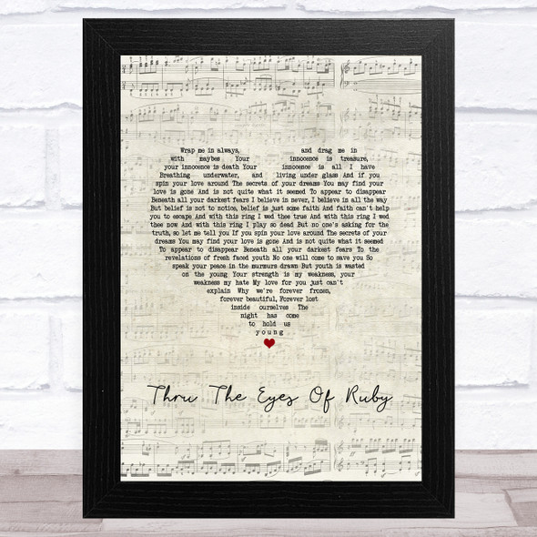 Smashing Pumpkins Thru The Eyes Of Ruby Script Heart Song Lyric Music Art Print