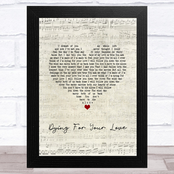 Jack Savoretti Dying For Your Love Script Heart Song Lyric Music Art Print