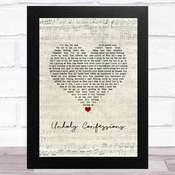 Avenged Sevenfold Unholy Confessions Script Heart Song Lyric Music Art Print