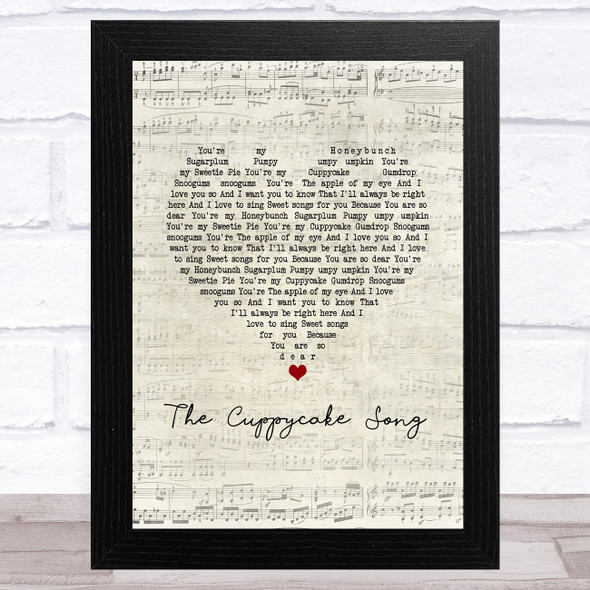 The Cuppycake Song Script Heart Song Lyric Music Art Print