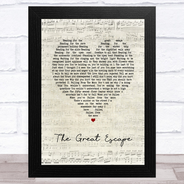 Marillion The Great Escape Script Heart Song Lyric Music Art Print