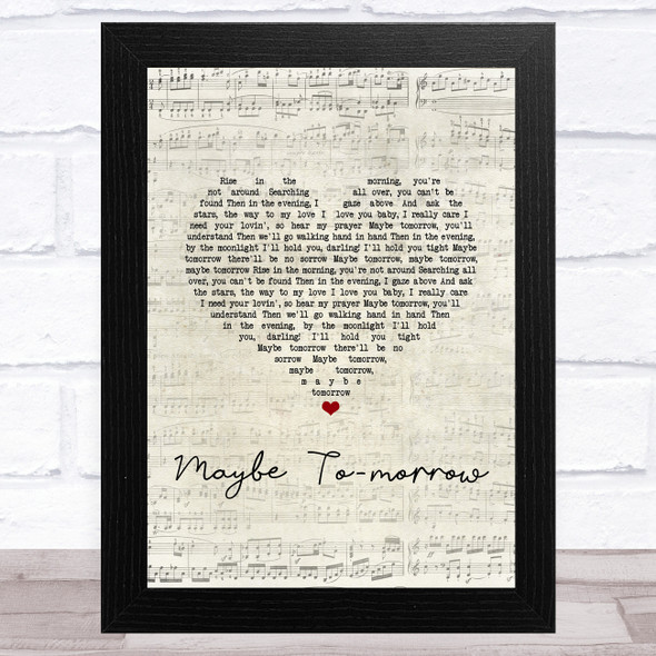 Billy Fury Maybe to-morrow Script Heart Song Lyric Music Art Print