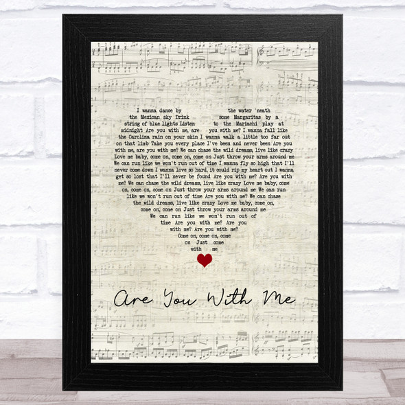 Easton Corbin Are You With Me Script Heart Song Lyric Music Art Print