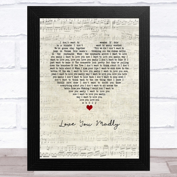 Cake Love You Madly Script Heart Song Lyric Music Art Print