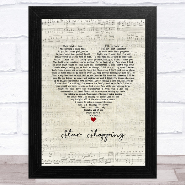 Lil Peep Star Shopping Script Heart Song Lyric Music Art Print