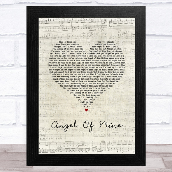 Monica Angel Of Mine Script Heart Song Lyric Music Art Print