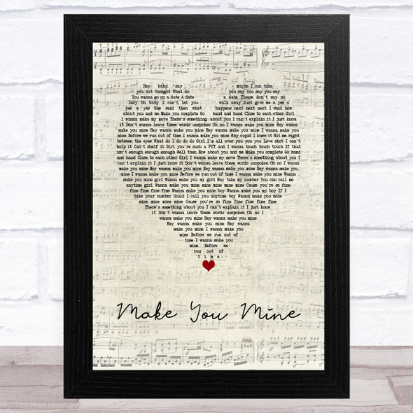 Talay Riley Make You Mine Script Heart Song Lyric Music Art Print